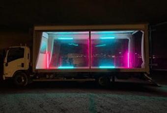 Stage for outdoor events for DJs and parties